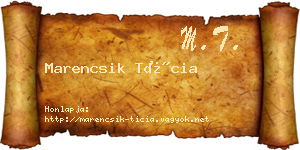 Marencsik Tícia névjegykártya